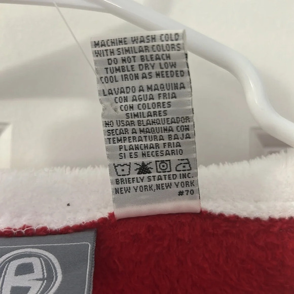 Secret Santa Footed Onesie Santa Size Small red white belt Christmas pajamas - Picture 8 of 8